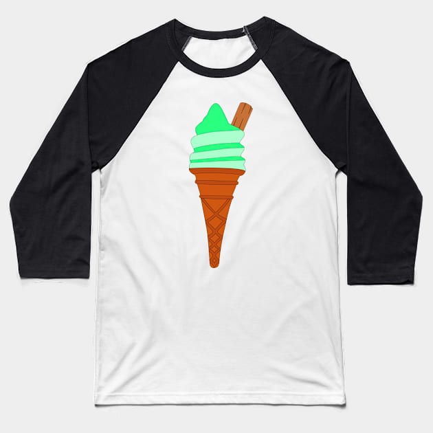 Lime Ice Cream Baseball T-Shirt by Cool Duck's Tees